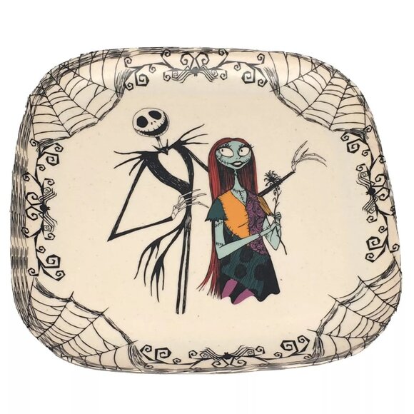 Disney Other - 4 Halloween Jack Skellington Sally Melamine Plate Set Nightmare Before Christmas